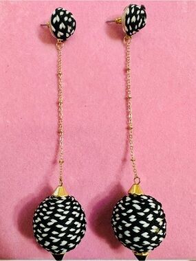 Woven Ball Drop Earrings